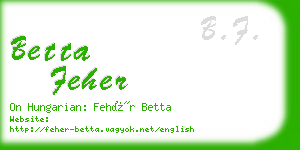betta feher business card